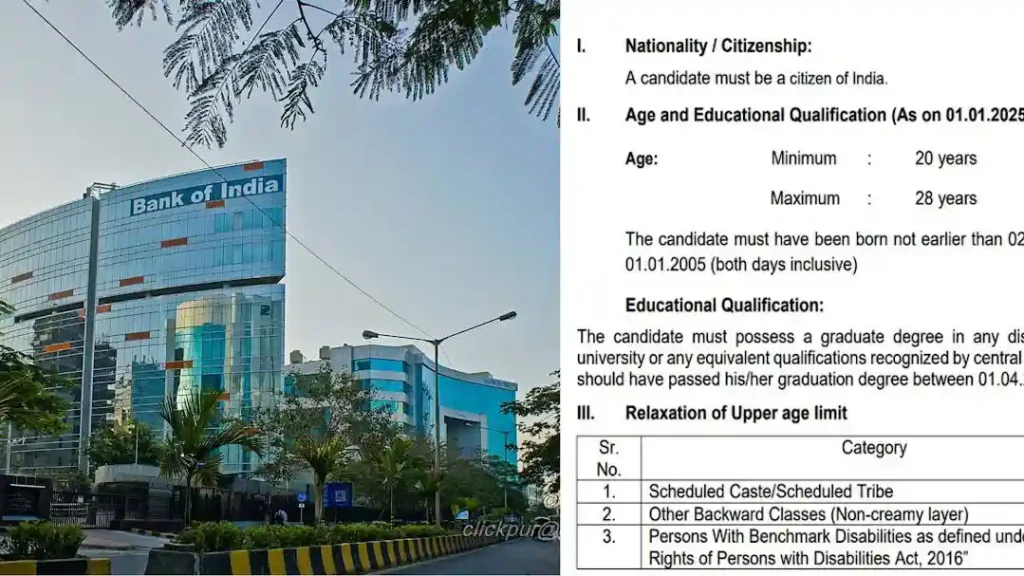 Bank of India Vacancy 2025