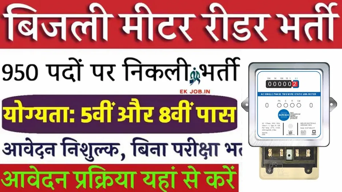 Bijli Meter Reader Bharti 2025